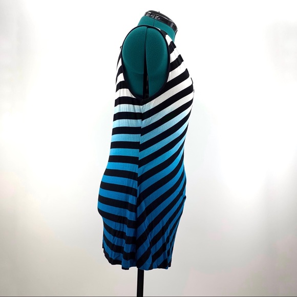 Point Zero Nicole Benisti Striped Ombre Sleeveless Top with Ruching, Large - Picture 9 of 16